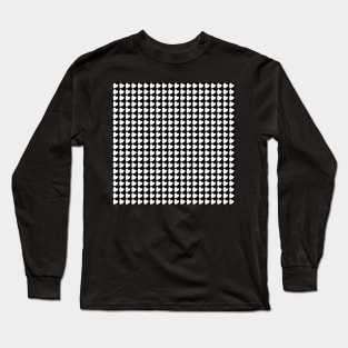 Black and white Heart Pattern Long Sleeve T-Shirt